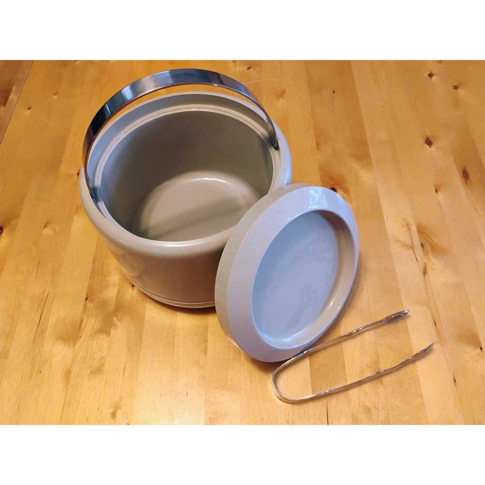 Stelton Erik Magnussen Minimalist Gray Ice Bucket Tongs MCM DENMARK Danish Mod